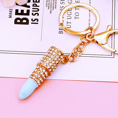 Korean Style Lipstick Metal Women's Bag Pendant Keychain