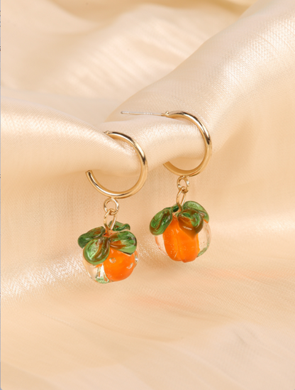 1 Pair Lady Romantic Persimmon Zinc Alloy Drop Earrings