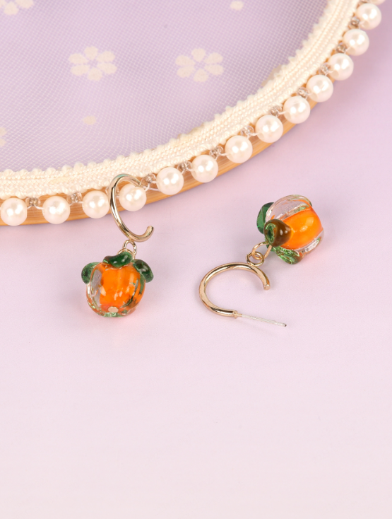 1 Pair Lady Romantic Persimmon Zinc Alloy Drop Earrings