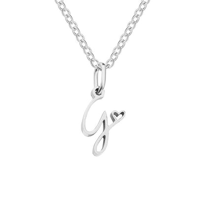 Simple Style Letter Stainless Steel Titanium Steel Plating Pendant Necklace