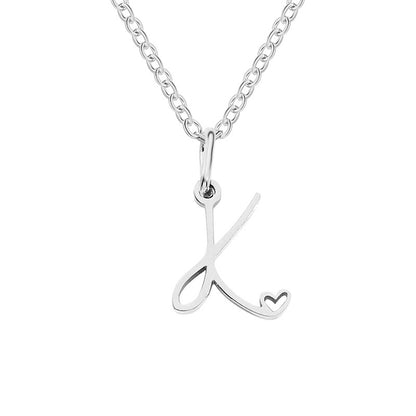 Simple Style Letter Stainless Steel Titanium Steel Plating Pendant Necklace