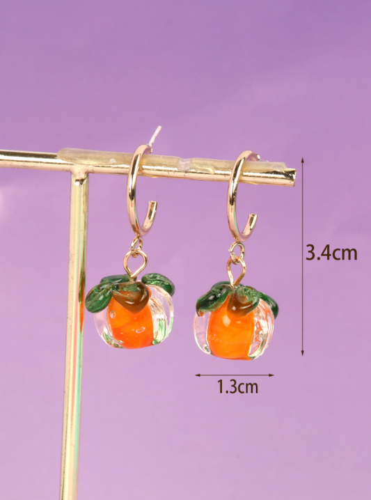 1 Pair Lady Romantic Persimmon Zinc Alloy Drop Earrings