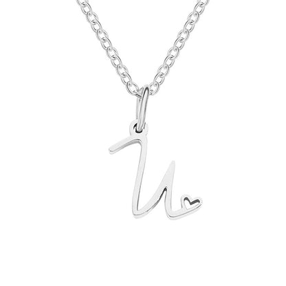 Simple Style Letter Stainless Steel Titanium Steel Plating Pendant Necklace