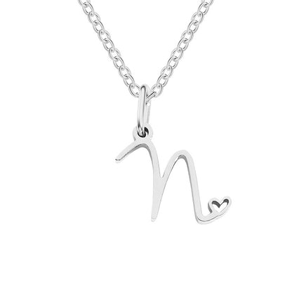 Simple Style Letter Stainless Steel Titanium Steel Plating Pendant Necklace