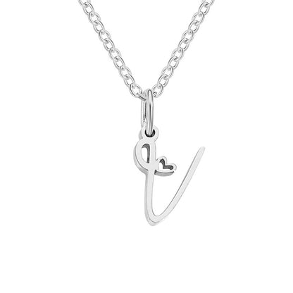 Simple Style Letter Stainless Steel Titanium Steel Plating Pendant Necklace