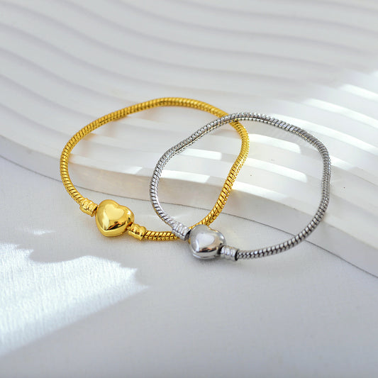 Simple Style Heart Shape Copper Plating Bracelets