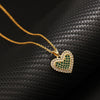 Europe And America Cross Border Love Pendant Necklace Micro-inlaid Color Zircon Clavicle Chain Geometric Girl Pendant Heart-shaped Necklace