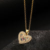 Europe And America Cross Border Love Pendant Necklace Micro-inlaid Color Zircon Clavicle Chain Geometric Girl Pendant Heart-shaped Necklace