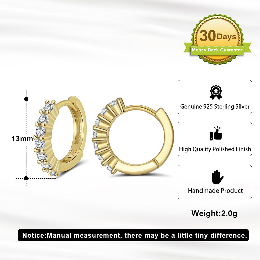 1 Pair Modern Style Classic Style Circle Polishing Plating Inlay Sterling Silver Zircon 14k Gold Plated Rose Gold Plated White Gold Plated Earrings