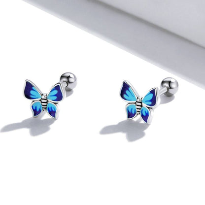 1 Pair Ig Style Handmade Butterfly Sterling Silver Ear Studs