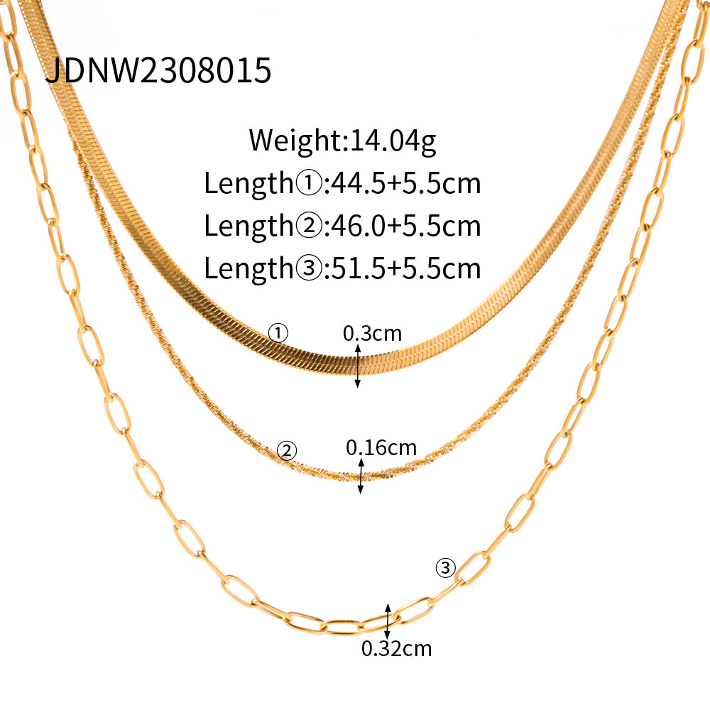 Ig Style Solid Color Stainless Steel Plating 18k Gold Plated Necklace