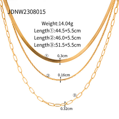 Ig Style Solid Color Stainless Steel Plating 18k Gold Plated Necklace