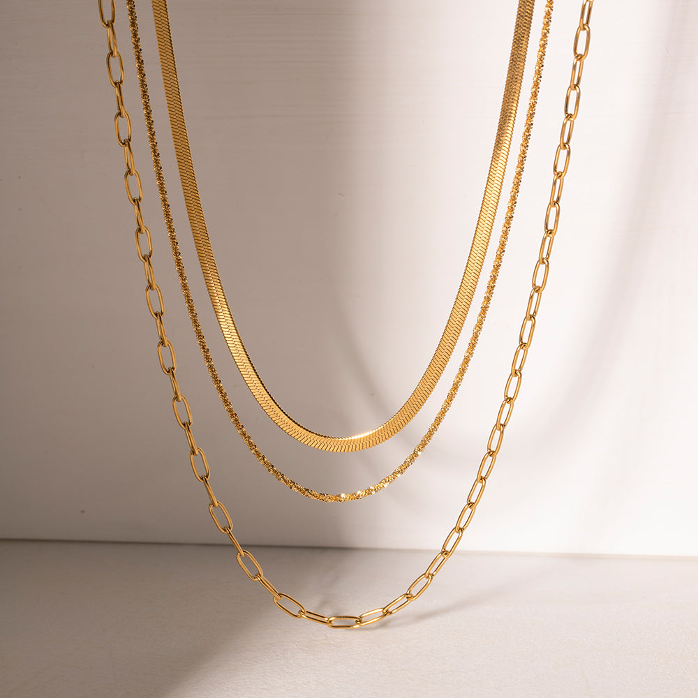 Ig Style Solid Color Stainless Steel Plating 18k Gold Plated Necklace