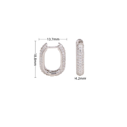 1 Pair Simple Style U Shape Plating Inlay Sterling Silver Zircon White Gold Plated Gold Plated Earrings