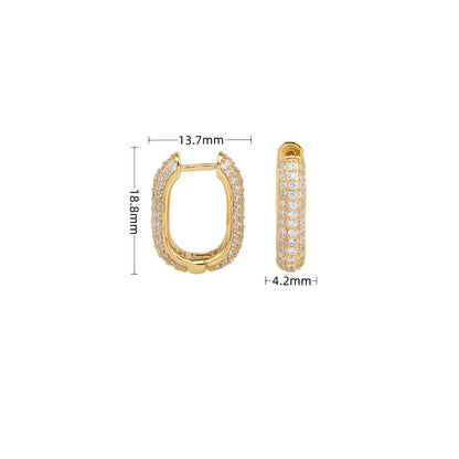 1 Pair Simple Style U Shape Plating Inlay Sterling Silver Zircon White Gold Plated Gold Plated Earrings