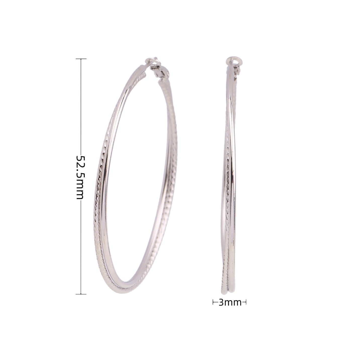 1 Pair Simple Style Solid Color Plating Sterling Silver Hoop Earrings