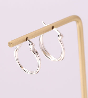 1 Pair Commute Round Sterling Silver Earrings