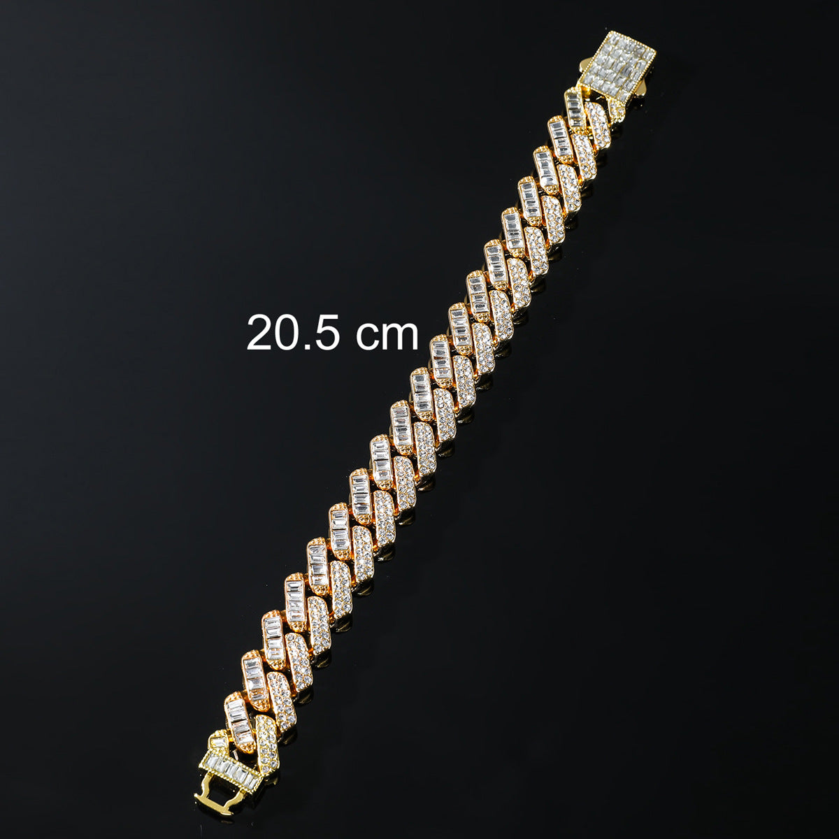 Hip-hop Streetwear Geometric Alloy Inlay Zircon Men's Bracelets