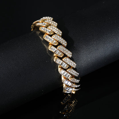 Hip-hop Streetwear Geometric Alloy Inlay Zircon Men's Bracelets