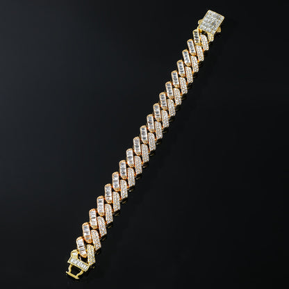 Hip-hop Streetwear Geometric Alloy Inlay Zircon Men's Bracelets