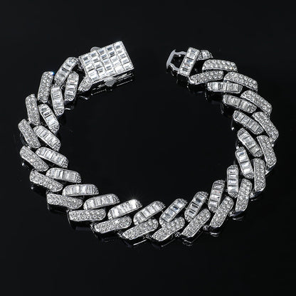 Hip-hop Streetwear Geometric Alloy Inlay Zircon Men's Bracelets