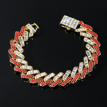 Hip-hop Streetwear Geometric Alloy Inlay Zircon Men's Bracelets