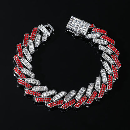 Hip-hop Streetwear Geometric Alloy Inlay Zircon Men's Bracelets