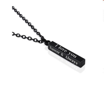 Fashion Solid Color Rectangle Stainless Steel Plating Pendant Necklace 1 Piece