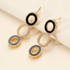 1 Pair Vintage Style Simple Style Oval Bow Knot Plating Inlay Copper Zircon 18k Gold Plated Drop Earrings