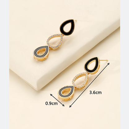 1 Pair Vintage Style Simple Style Oval Bow Knot Plating Inlay Copper Zircon 18k Gold Plated Drop Earrings