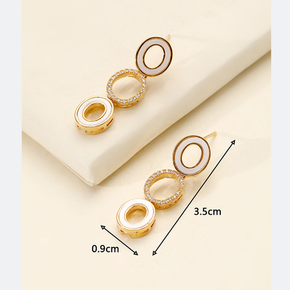 1 Pair Vintage Style Simple Style Oval Bow Knot Plating Inlay Copper Zircon 18k Gold Plated Drop Earrings