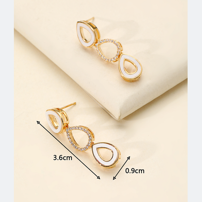 1 Pair Vintage Style Simple Style Oval Bow Knot Plating Inlay Copper Zircon 18k Gold Plated Drop Earrings