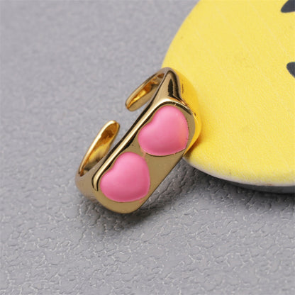 Luxurious Animal Bear Copper Plating Inlay Zircon Gold Plated Open Rings