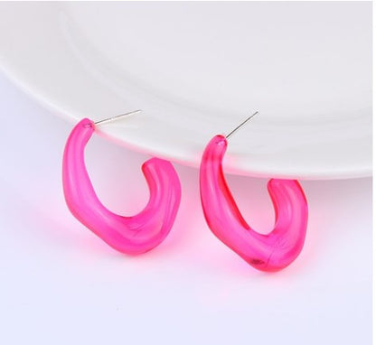 1 Pair Simple Style Solid Color Arylic Earrings