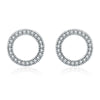 1 Pair Simple Style Round Inlay Sterling Silver Zircon Ear Studs