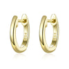 1 Pair Simple Style Solid Color Plating Sterling Silver Silver Plated Hoop Earrings