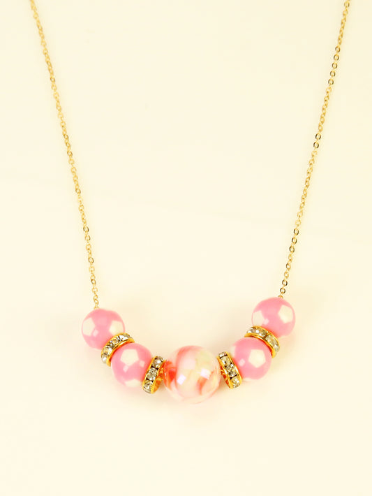 Sweet Pearl Zinc Alloy Beaded Rhinestones Women's Necklace