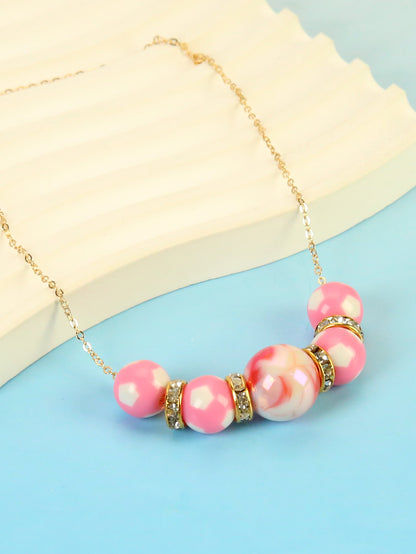 Sweet Pearl Zinc Alloy Beaded Rhinestones Women's Necklace