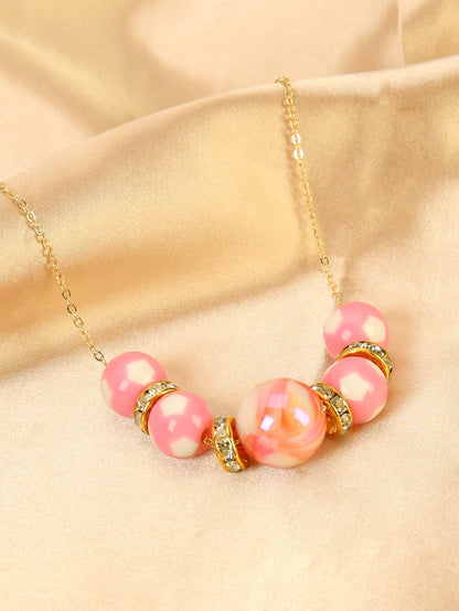 Sweet Pearl Zinc Alloy Beaded Rhinestones Women's Necklace