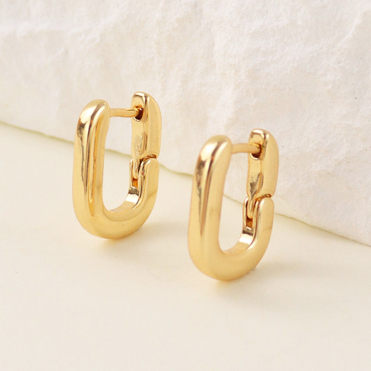 1 Pair Vintage Style U Shape Plating Copper Hoop Earrings