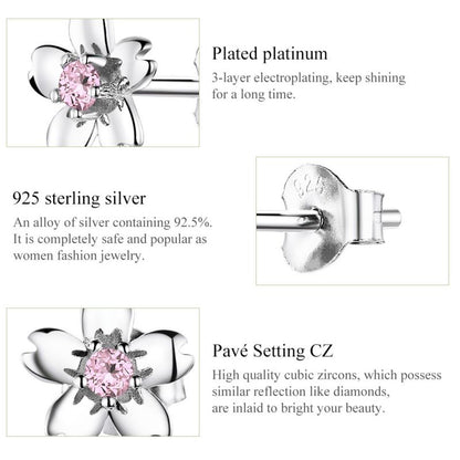 1 Pair Simple Style Dog Flower Inlay Sterling Silver Zircon Ear Studs