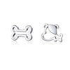 1 Pair Simple Style Dog Flower Inlay Sterling Silver Zircon Ear Studs