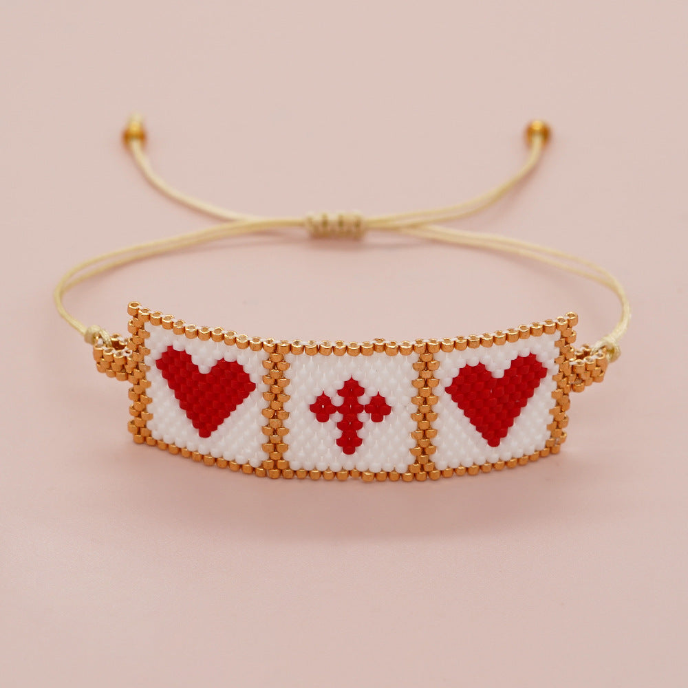 Bohemian Heart Shape Seed Bead Women's Bracelets Drawstring Bracelets