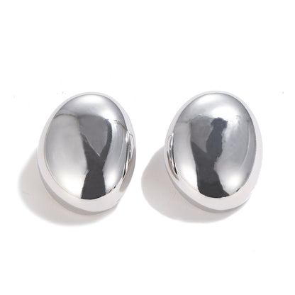 1 Pair Simple Style Oval Plating Copper Ear Studs