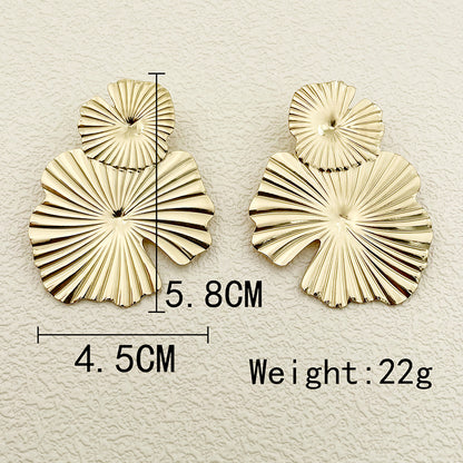 1 Pair Simple Style Artistic Commute Leaf Flower Polishing Plating Stainless Steel Gold Plated Ear Studs