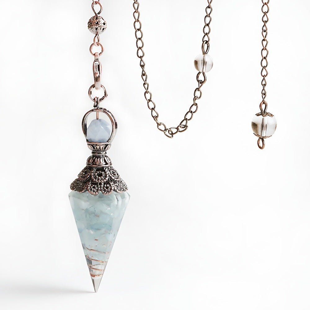 Simple Style Conical Resin Copper Pendant Necklace