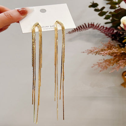 1 Pair Streetwear Tassel Plating Copper Drop Earrings