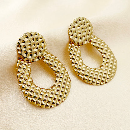 1 Pair Simple Style Artistic Commute Leaf Flower Polishing Plating Stainless Steel Gold Plated Ear Studs