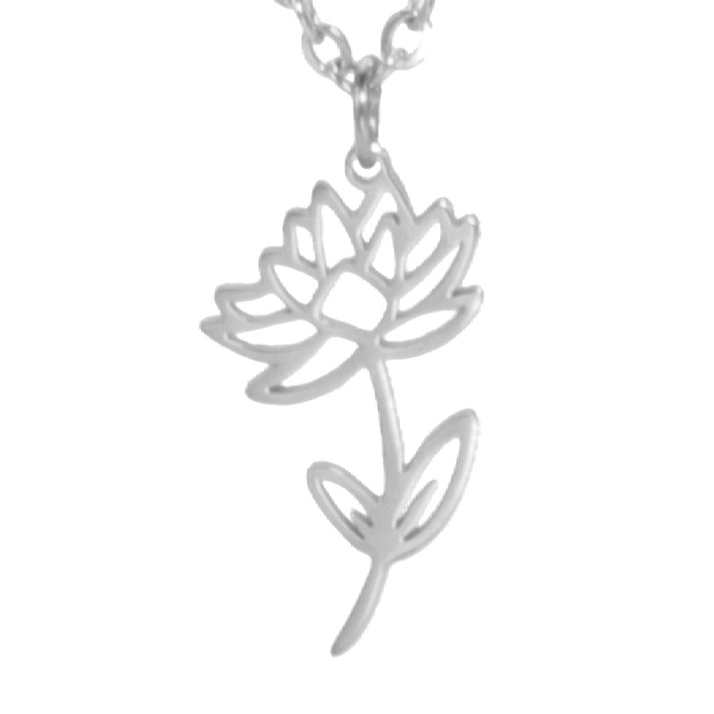 Simple 18k Real Gold Plating Non-fading Ten Birthday Month Flower 304 Material Diy Stainless Steel Pendant