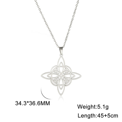 Korean Style One-piece Delivery Personalized Witch Double-layer Celtic Triangle Pendant 304 Stainless Steel Necklace